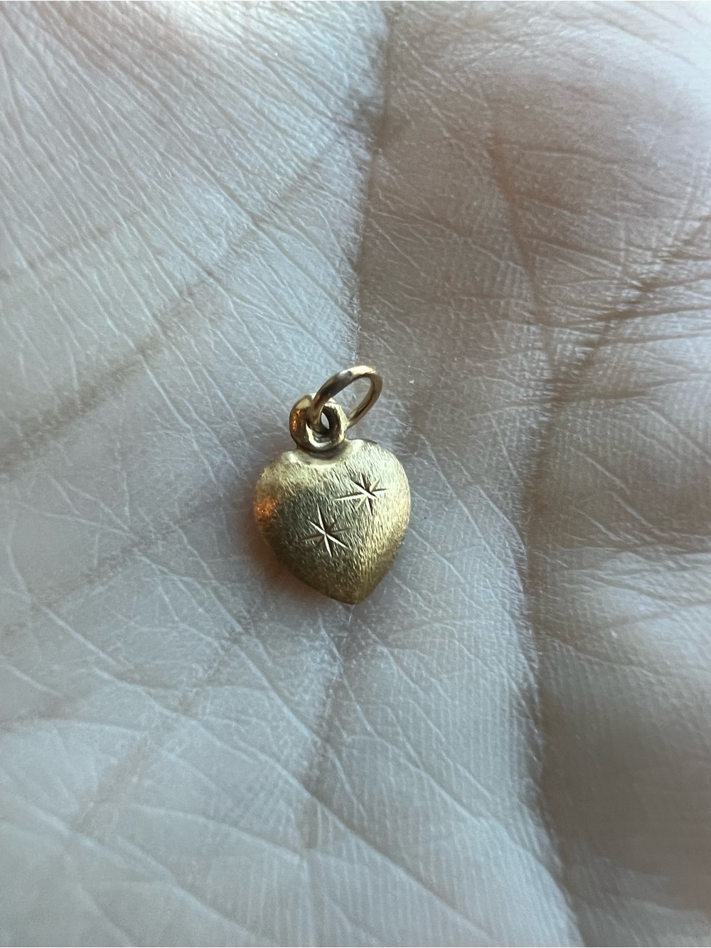 14k Gold Heart Star Charm Pendant - Unbranded